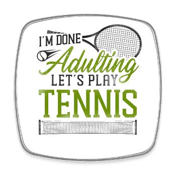 Funny Tennis Player Racket I'm - Viereckiger Kühlschrankmagnet - Weiß - Vorne