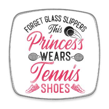 Funny Tennis Player Racket Girl - Viereckiger Kühlschrankmagnet - Weiß - Vorne