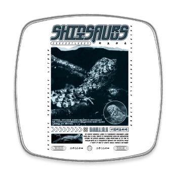Crocodile chinois lézard Shinisaurus crocodilurus - Magnet carré - blanc - Devant