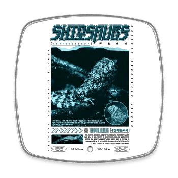 Crocodile chinois lézard Shinisaurus crocodilurus - Magnet carré - blanc - Devant