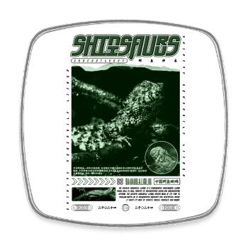 Crocodile chinois lézard Shinisaurus crocodilurus - Magnet carré - blanc - Devant