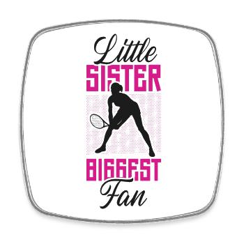 Funny Tennis Player Racket Sister - Viereckiger Kühlschrankmagnet - Weiß - Vorne