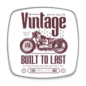 Vintage Motorrad Biker Motorrad Geburtstag 1969 - Viereckiger Kühlschrankmagnet - Weiß - Vorne