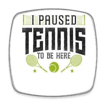 Funny Tennis Player Racket I - Square fridge magnet - white - Front