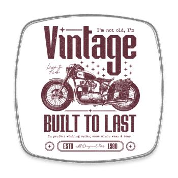 Vintage Motorrad Biker Motorrad Geburtstag 1980 - Viereckiger Kühlschrankmagnet - Weiß - Vorne