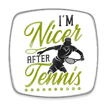 Funny Tennis Player Racket I'm - Viereckiger Kühlschrankmagnet - Weiß - Vorne