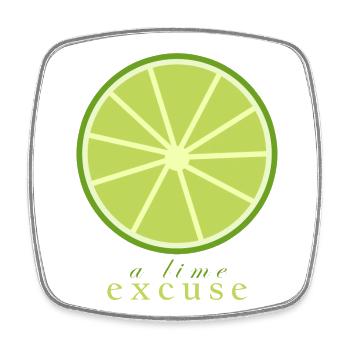 A Lime Excuse - Square fridge magnet - white - Front