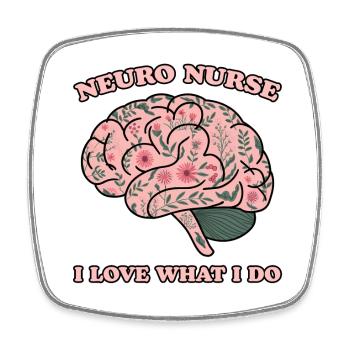 Neuro Nurse Nurse Neurology Gift - Square fridge magnet - white - Front