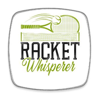 Funny Tennis Player Racket Pun - Viereckiger Kühlschrankmagnet - Weiß - Vorne