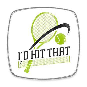 Drôle de raquette de joueur de tennis que j’avais frappée - Magnet carré - blanc - Devant