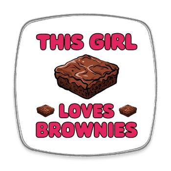 Brownies Spruch Mädchen Lustiges Brownie Geschenk - Viereckiger Kühlschrankmagnet - Weiß - Vorne