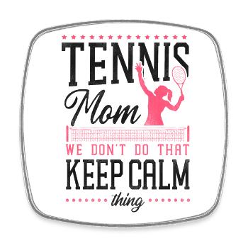 Drôle de joueur de tennis raquette maman - Magnet carré - blanc - Devant