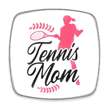 Drôle de joueur de tennis raquette maman - Magnet carré - blanc - Devant