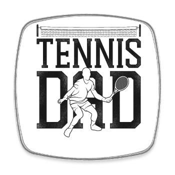 Funny Tennis Player Racket Dad - Viereckiger Kühlschrankmagnet - Weiß - Vorne