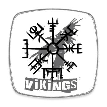 Raven Vikings & Vegvisir - Viereckiger Kühlschrankmagnet - Weiß - Vorne