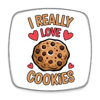 Cookies Saying Chocolate Cookies Funny Cookie Gift - Square fridge magnet - white - Front