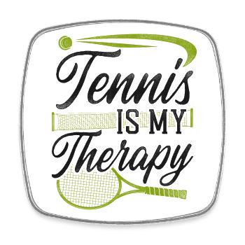 Funny Tennis Player Racket Tennis - Square fridge magnet - white - Front