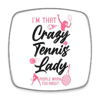 Funny Tennis Player Racket I'm - Viereckiger Kühlschrankmagnet - Weiß - Vorne