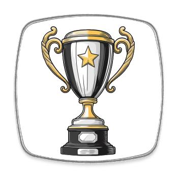 Cup for the winner - Square fridge magnet - white - Front