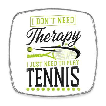 drôle de raquette de joueur de tennis je ne le fais pas - Magnet carré - blanc - Devant