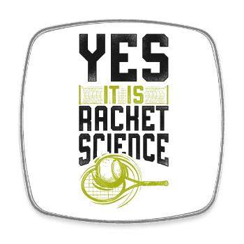 Funny Tennis Player Racket Pun Yes - Viereckiger Kühlschrankmagnet - Weiß - Vorne