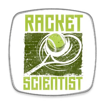 Funny Tennis Player Racket Pun - Viereckiger Kühlschrankmagnet - Weiß - Vorne