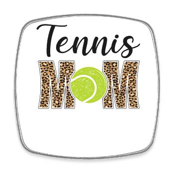 Drôle de joueur de tennis raquette maman - Magnet carré - blanc - Devant