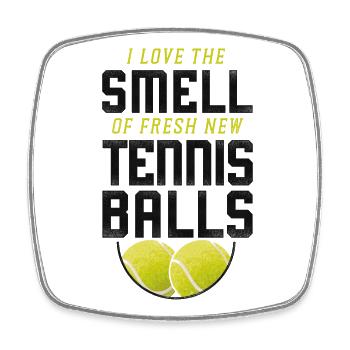 Raquette de joueur de tennis drôle que j’adore - Magnet carré - blanc - Devant