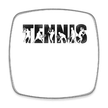 Funny Tennis Player Racket Tennis - Square fridge magnet - white - Front