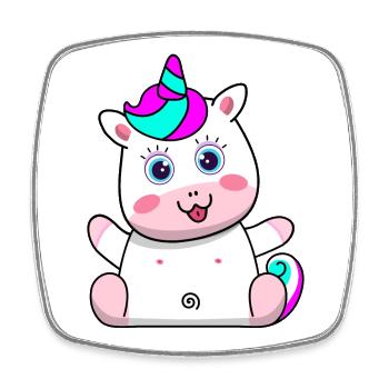 Unicorn Design Child Fantasy Mythical Creature Gift - Square fridge magnet - white - Front