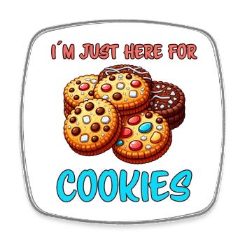 Cookies Spruch Schoko Kekse Lustig Cookie Geschenk - Viereckiger Kühlschrankmagnet - Weiß - Vorne