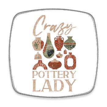 Pottery Ceramics Artist Crazy - Square fridge magnet - white - Front