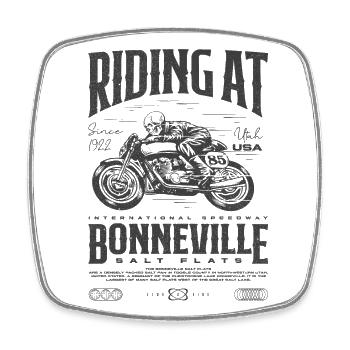 Bonneville Salt Flats Motorcycle Birthday 1922 - Square fridge magnet - white - Front