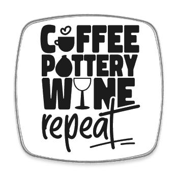 Pottery Ceramics Artist Coffee - Square fridge magnet - white - Front