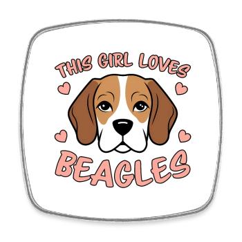 Beagle Girl Dogs Funny Beagle Gift - Square fridge magnet - white - Front