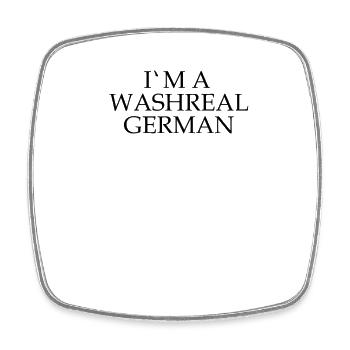 Witzige Denglisch Sprüche Waschechter Deutscher - Viereckiger Kühlschrankmagnet - Weiß - Vorne