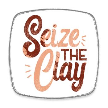 Pottery Ceramics Artist Pun Seize - Square fridge magnet - white - Front