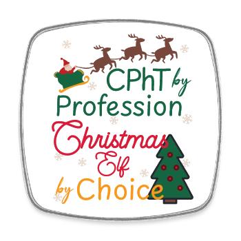 CPhT Weihnachten Xmas Elf certified Pharmacy tech - Viereckiger Kühlschrankmagnet - Weiß - Vorne
