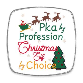 PKA Christmas Xmas Elf - Square fridge magnet - white - Front