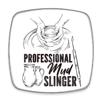 Pottery Ceramics Artist - Square fridge magnet - white - Front
