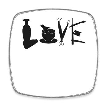Pottery Ceramics Artist Love - Square fridge magnet - white - Front