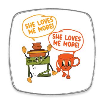 Poterie Céramiste Artiste qu’elle aime - Magnet carré - blanc - Devant