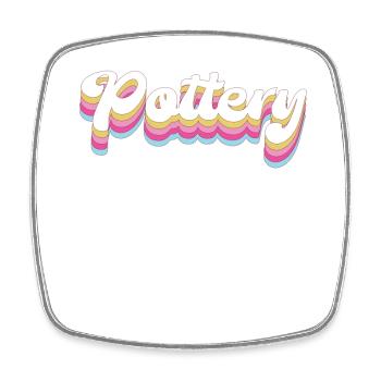 Pottery Ceramics Artist Retro - Square fridge magnet - white - Front