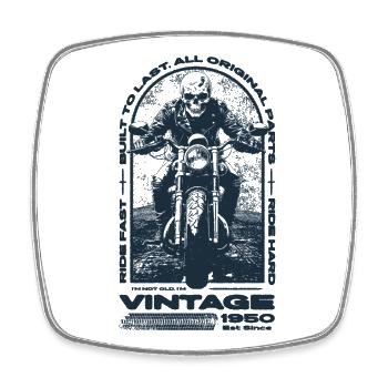 Vintage Motorrad Biker Motorrad Geburtstag 1950 - Viereckiger Kühlschrankmagnet - Weiß - Vorne