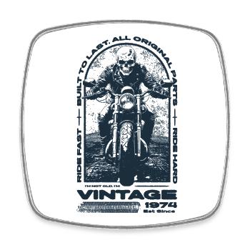 Vintage Motorcycle Bikers Motorbike Birthday 1974 - Square fridge magnet - white - Front