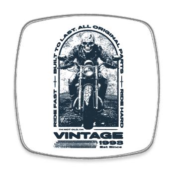 Moto Vintage Motards Moto Anniversaire 1993 - Magnet carré - blanc - Devant
