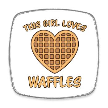 Waffles Saying Dessert Funny Waffles Gift - Square fridge magnet - white - Front