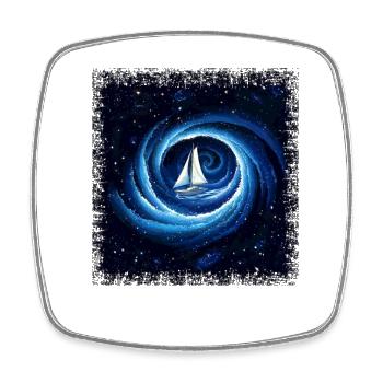 Voilier Galaxie Voie Lactée Espace Fantaisie - Magnet carré - blanc - Devant
