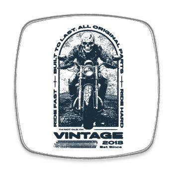 Moto Vintage Motards Moto Anniversaire 2013 - Magnet carré - blanc - Devant