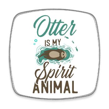 Otter Otter Is My Spirit Animal - Viereckiger Kühlschrankmagnet - Weiß - Vorne